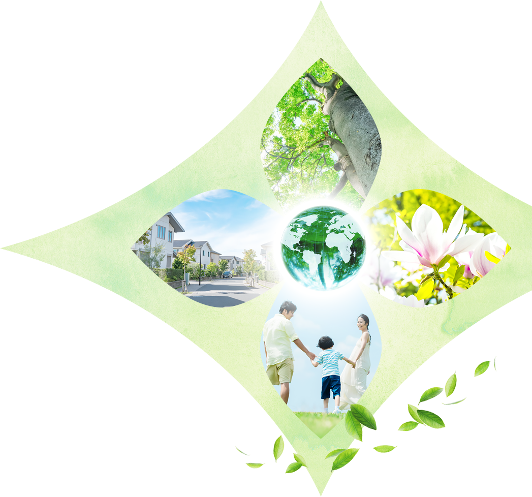 資源のリサイクルで廃棄物を減らし。緑あふれる街づくりをいたします