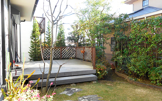 植栽 ウッドデッキ施工 横浜市U邸